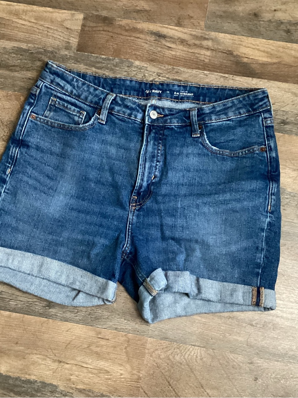 Old Navy Dark Blue Rolled-Hem Denim Shorts